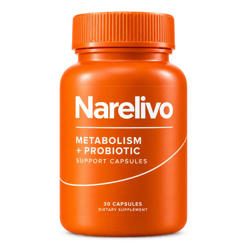 Orange Svelisse Metabolism + Probiotic Support bottle, 30 capsules